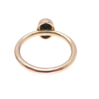 SAI 925 Sterling Silver Rose Gold Plated Vintage Real Black Spinel Ring Size 8