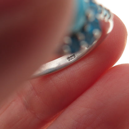 Chuck Clemency 925 Sterling Silver Real Turquoise & Apatite Ring Size 10.25