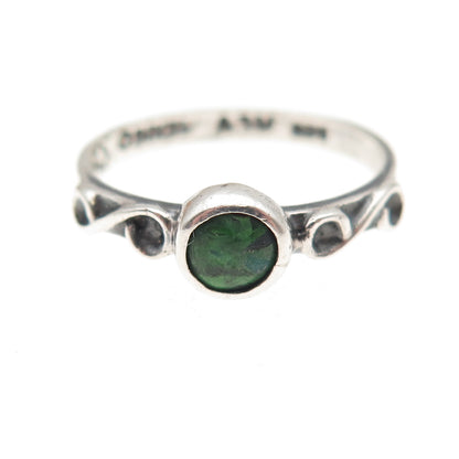 Margarita Vera Lagunas 925 Sterling Vintage Mexico Real Turquoise Ring Size 7.75