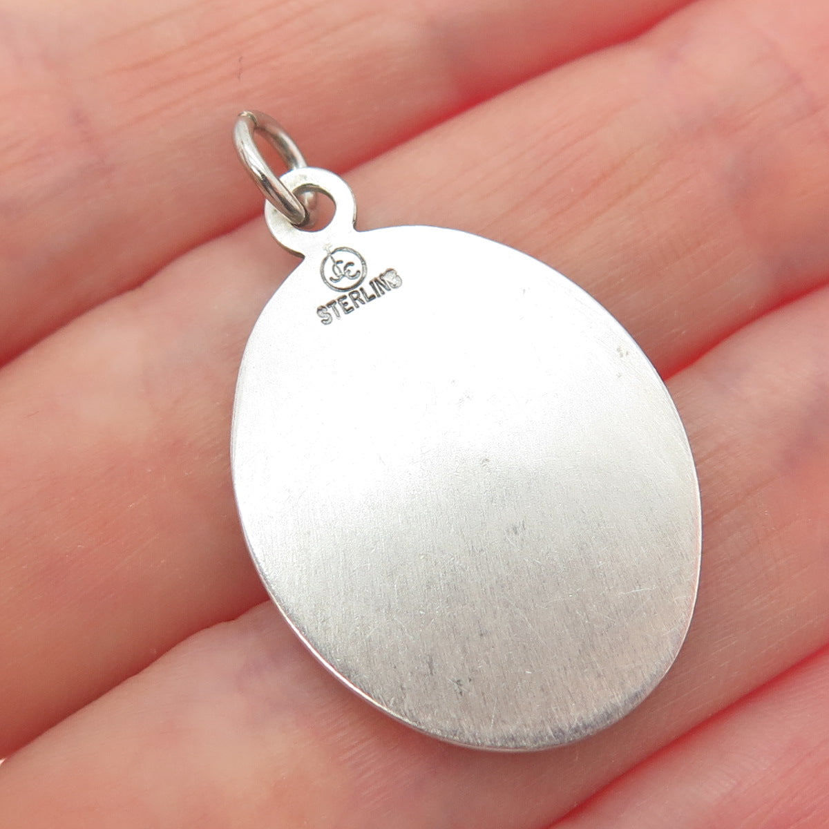 925 Sterling Silver Vintage JCC St. Dennis Religious Charm Pendant