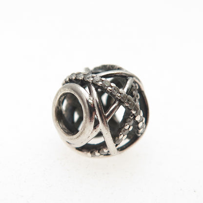 PANDORA 925 Sterling Silver C Z Sparkling Galaxy Slide Bead Charm