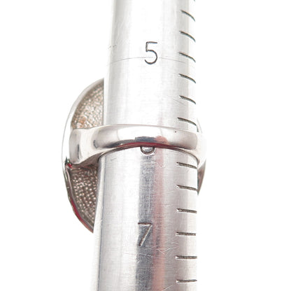 925 Sterling Silver Round-Cut C Z Modernist Hammered Statement Ring Size 6