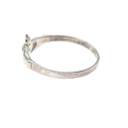 925 Sterling Silver Vintage Irish Claddagh Oxidized Ring Size 9.25
