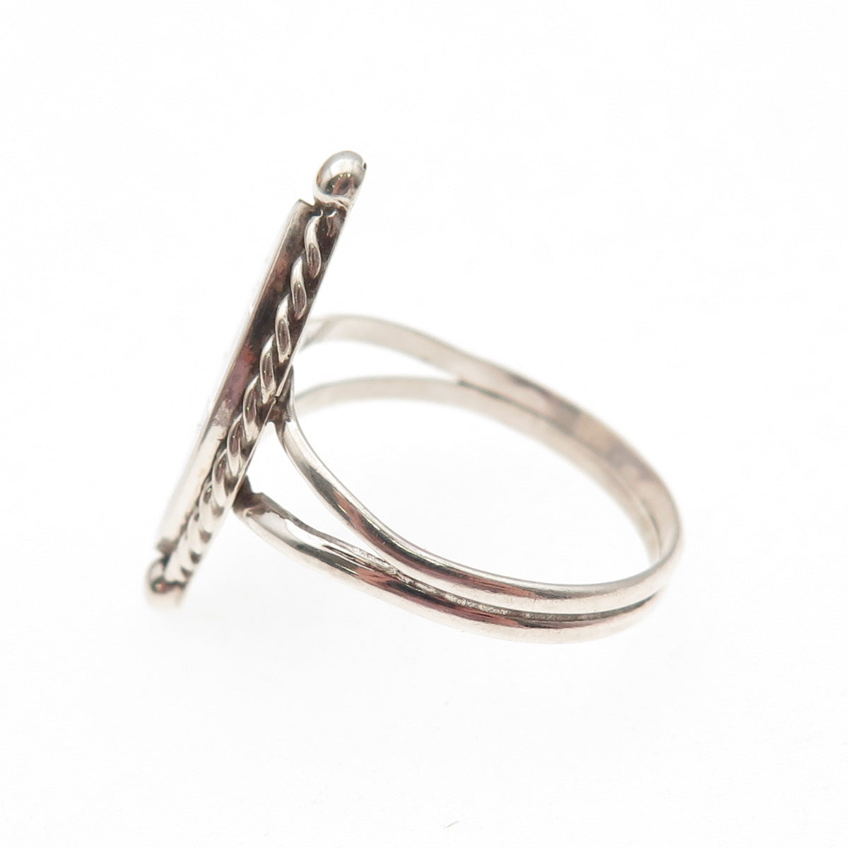 Old Pawn 925 Sterling Silver Vintage Southwestern Opal Tribal Ring Size 10