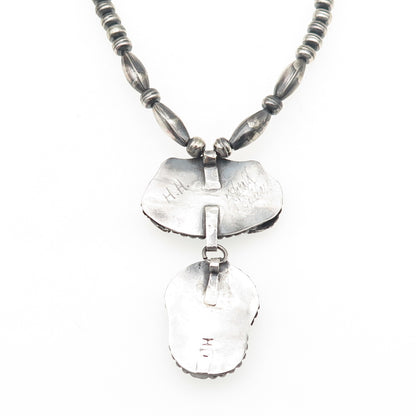 Harrison Yazzie Navajo Old Pawn Sterling Silver Vintage Turquoise Necklace 20"