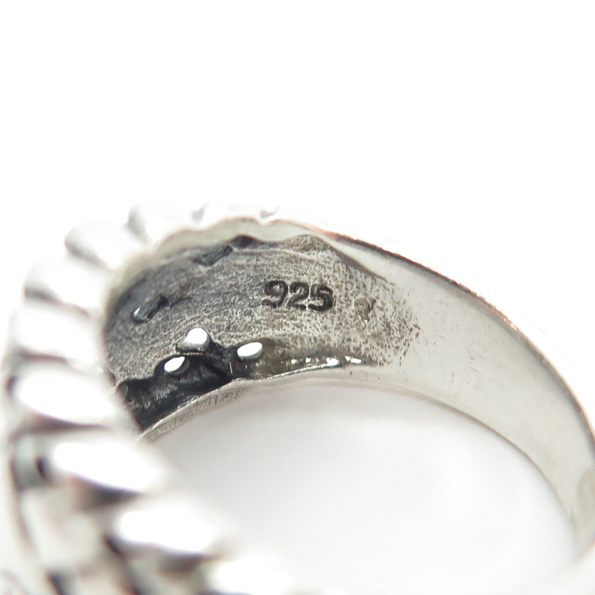 925 Sterling Silver Vintage Wicker Ring Size 6.75
