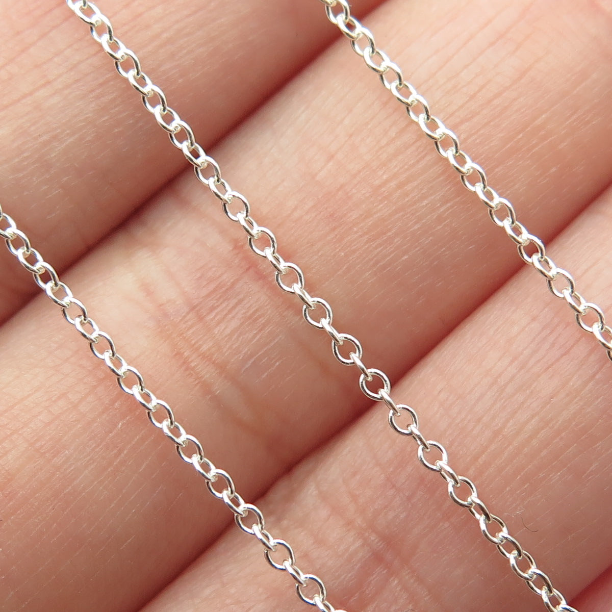 925 Sterling Silver Cable Chain Necklace 18"