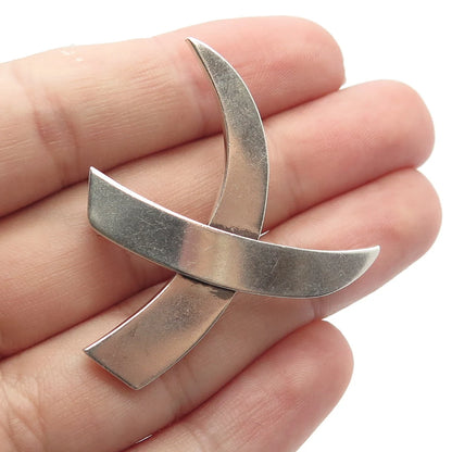 925 Sterling Silver Vintage Mexico Modernist Pin Brooch