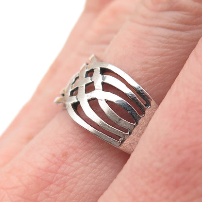 Charles Winston 925 Sterling Silver Vintage Celtic Woven Oxidized Ring Size 8.75