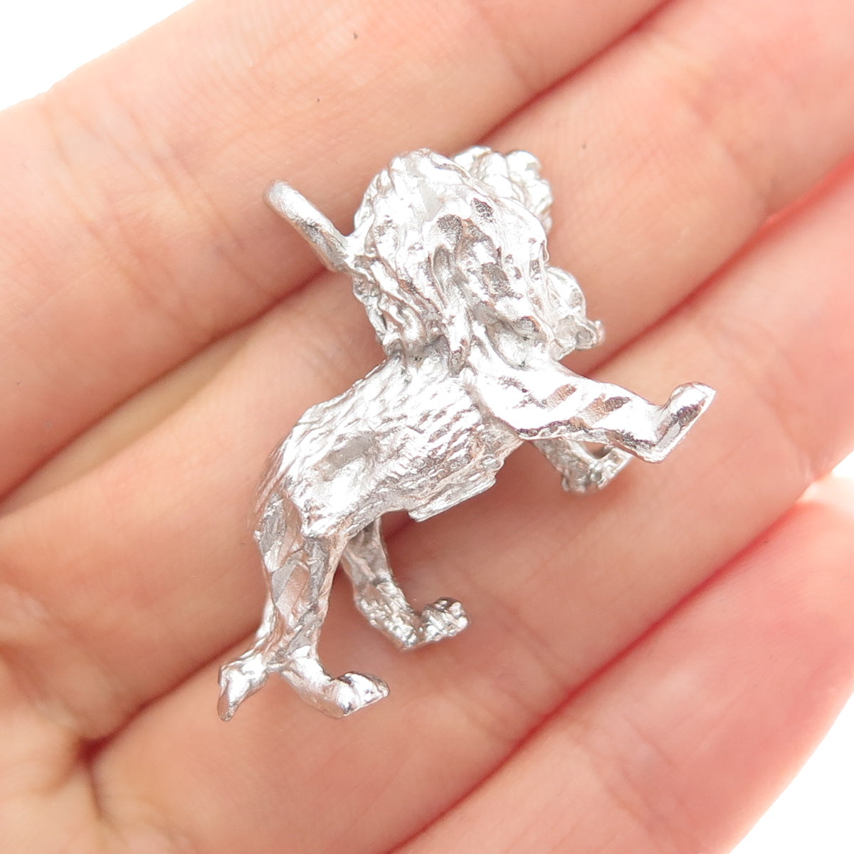 925 Sterling Silver Vintage Lion Charm Pendant