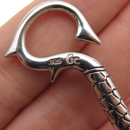 GUESS 925 Sterling Silver Real Amethyst Dragon Hook SINGLE Earring