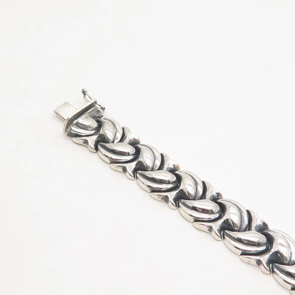 925 Sterling Silver Vintage Turkey Fancy Link Bracelet 7.25"