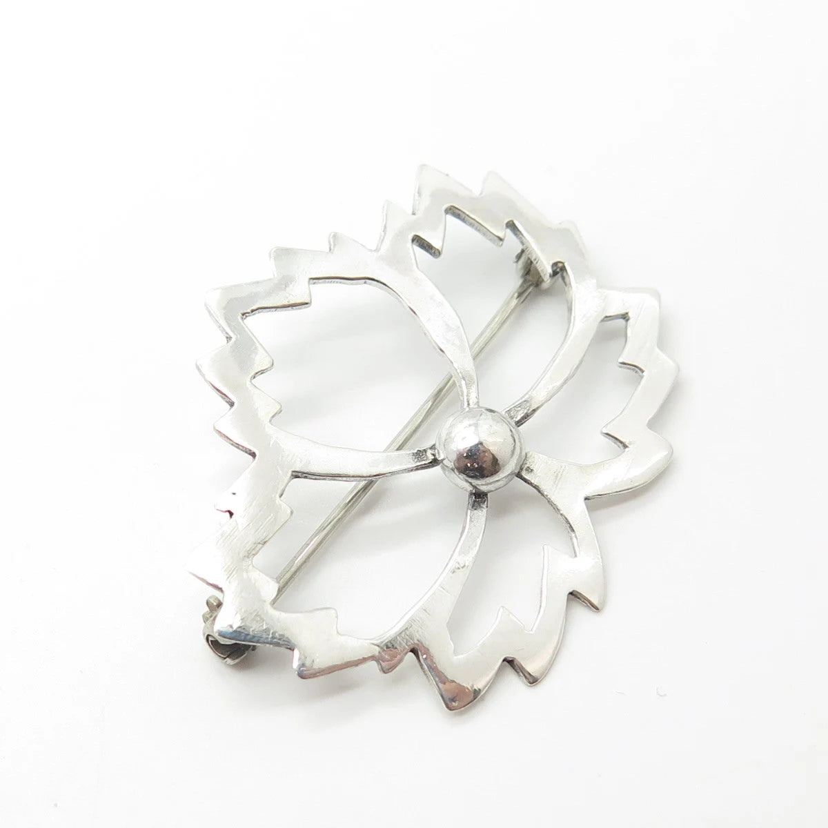 925 Sterling Silver Vintage Leaf Pin Brooch