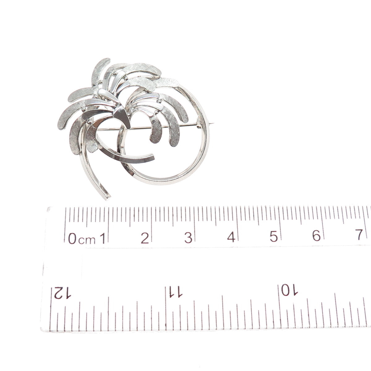 VAN DELL 925 Sterling Silver Antique Art Deco Floral Pin Brooch