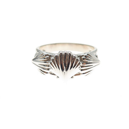 925 Sterling Silver Vintage Seashell Ring Size 7.25