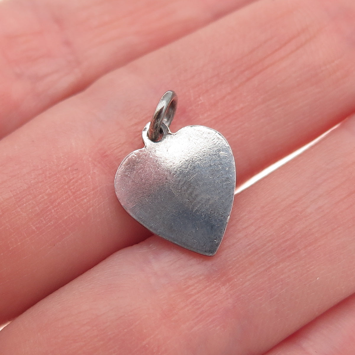 925 Sterling Silver Antique Art Deco Enamel Rose Chatelaine Heart Mini Pendant