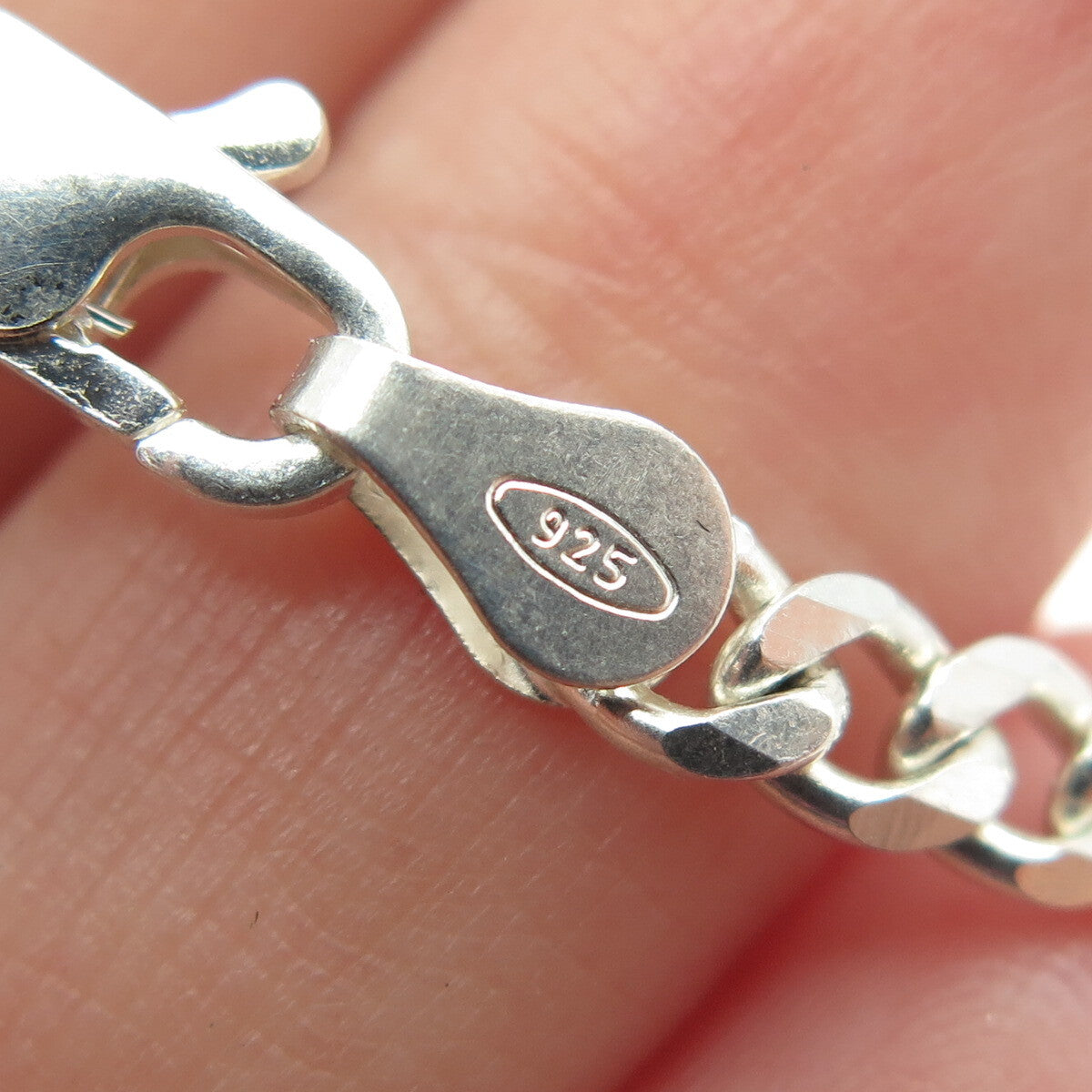 925 Sterling Silver Italy Curb Chain Necklace 18"