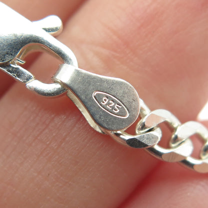 925 Sterling Silver Italy Curb Chain Necklace 18"