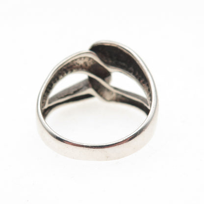Charles Winston 925 Sterling Silver Vintage Modernist Interlocked Ring Size 8