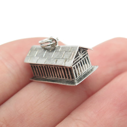 900 Silver Antique Greece Acropolis 3D Charm Pendant