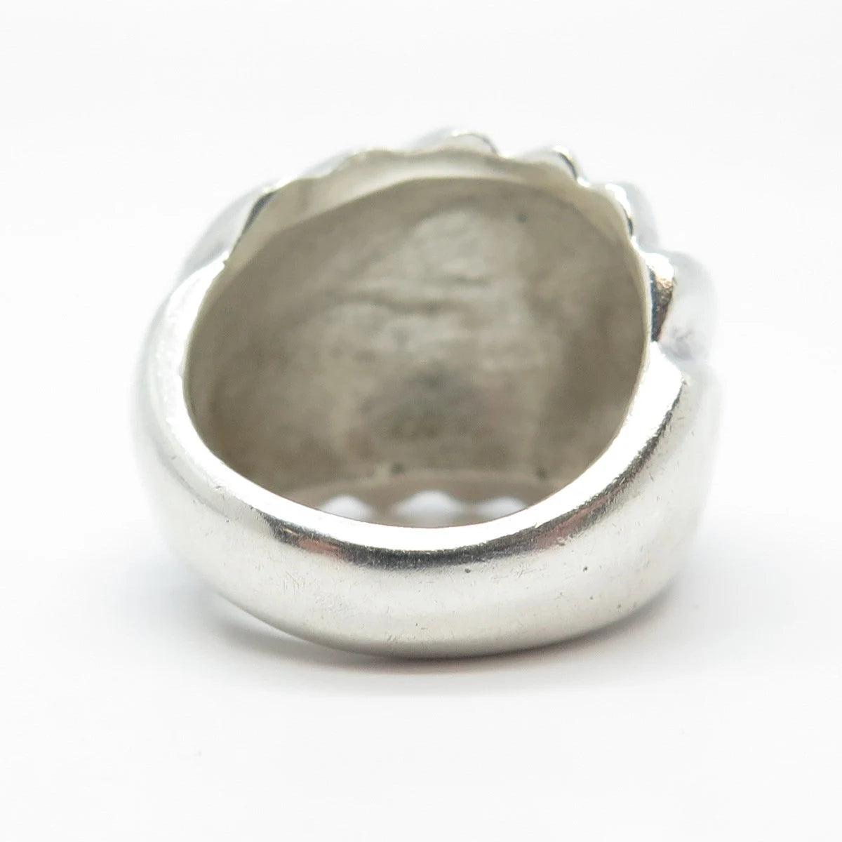 925 Sterling Silver Vintage Mexico Ribbed Wide Ring Size 7