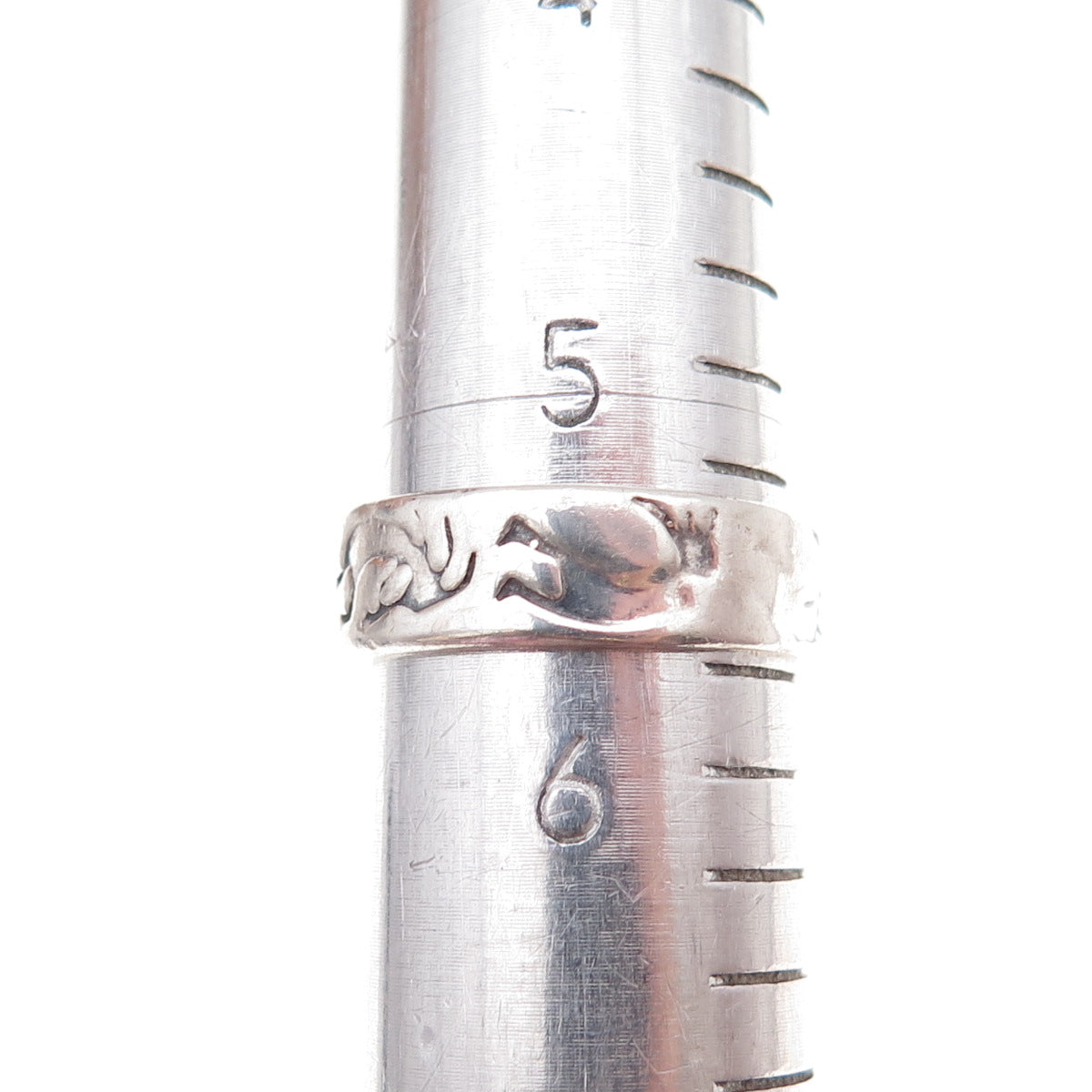 925 Sterling Silver Vintage Southwestern Kokopelli Oxidized Band Ring Size 5.75