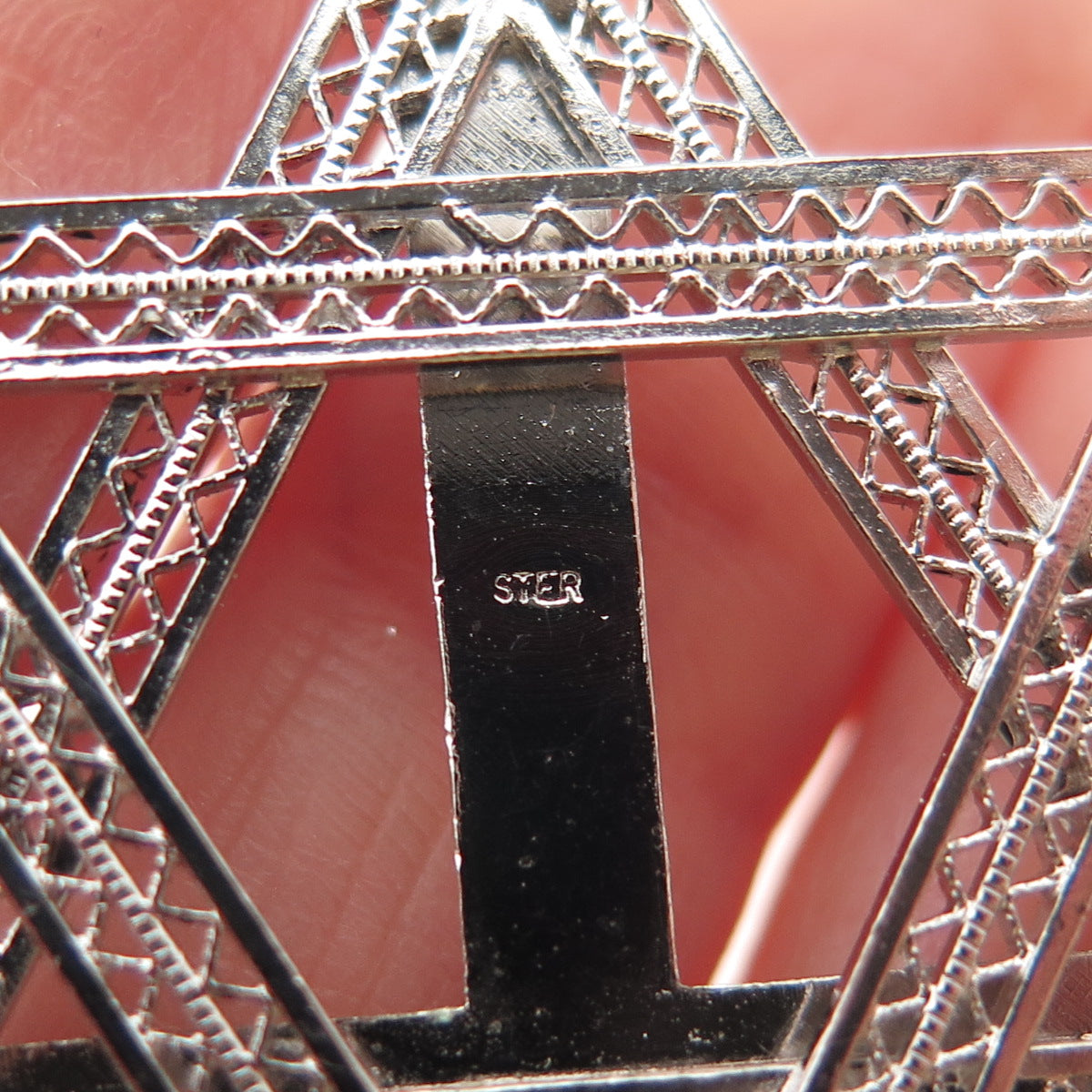 925 Sterling Silver Vintage Cross Star of David Judaica Charm Pendant