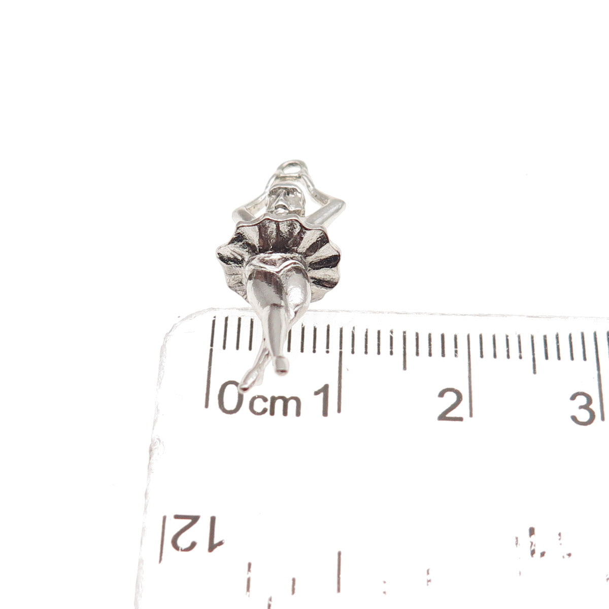 925 Sterling Silver Vintage Ballerina 3D Charm Pendant