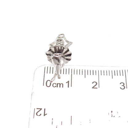 925 Sterling Silver Vintage Ballerina 3D Charm Pendant