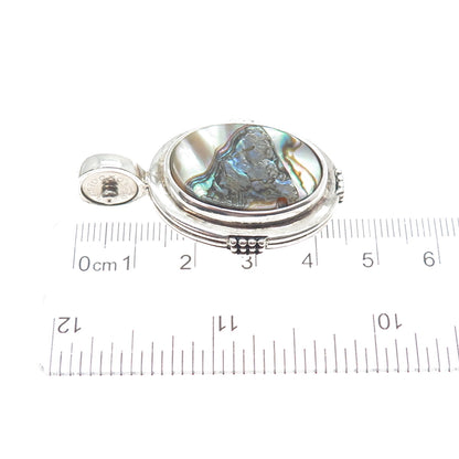 ESPO SIG Joseph Esposito 925 Sterling Silver Vintage Abalone Shell Snap Pendant