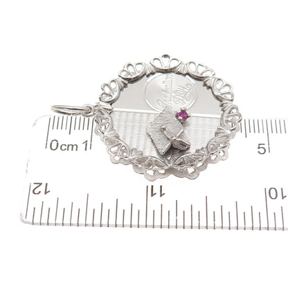Art's Elegance Sterling Silver Vintage Rhinestone Graduation Day Charm Pendant