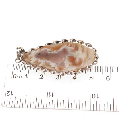 Luli Hamersztein 925 Sterling Silver Vintage Real Druzy Agate Teardrop Pendant