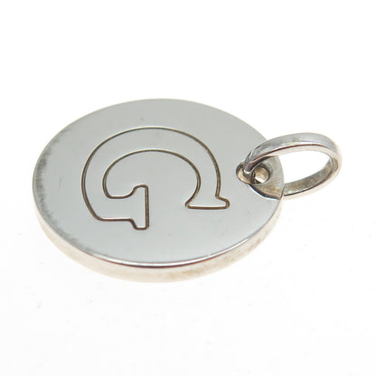HN HENG NGAI 925 Sterling Silver Letter "G" Initial Round Pendant