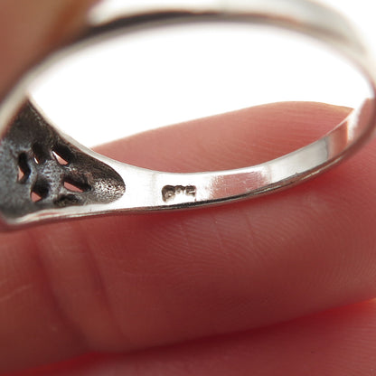 925 Sterling Silver Vintage Celtic Trinity Knot Oxidized Ring Size 10.25