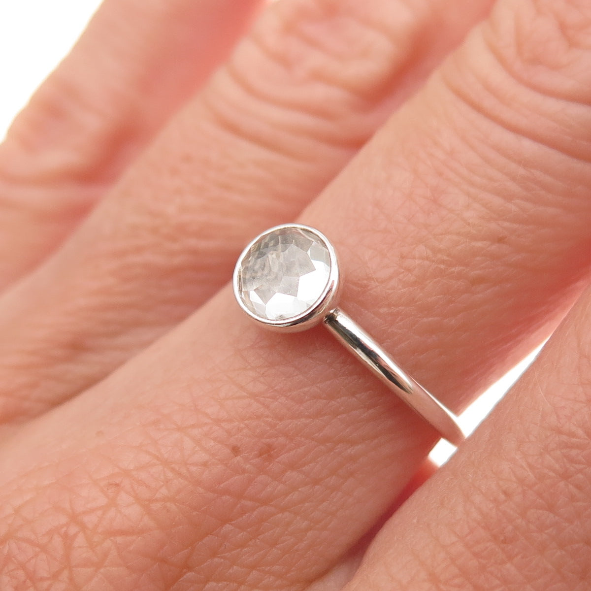 Pandora 925 Sterling Silver Clear Crystal Poetic Droplet Ring Size 6