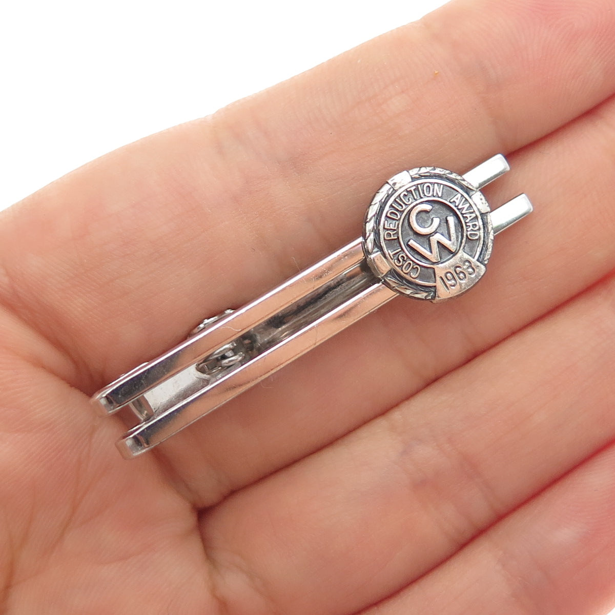 ANSON 925 Sterling Silver Vintage 1963 CW Cost Reduction Award Tie Clip