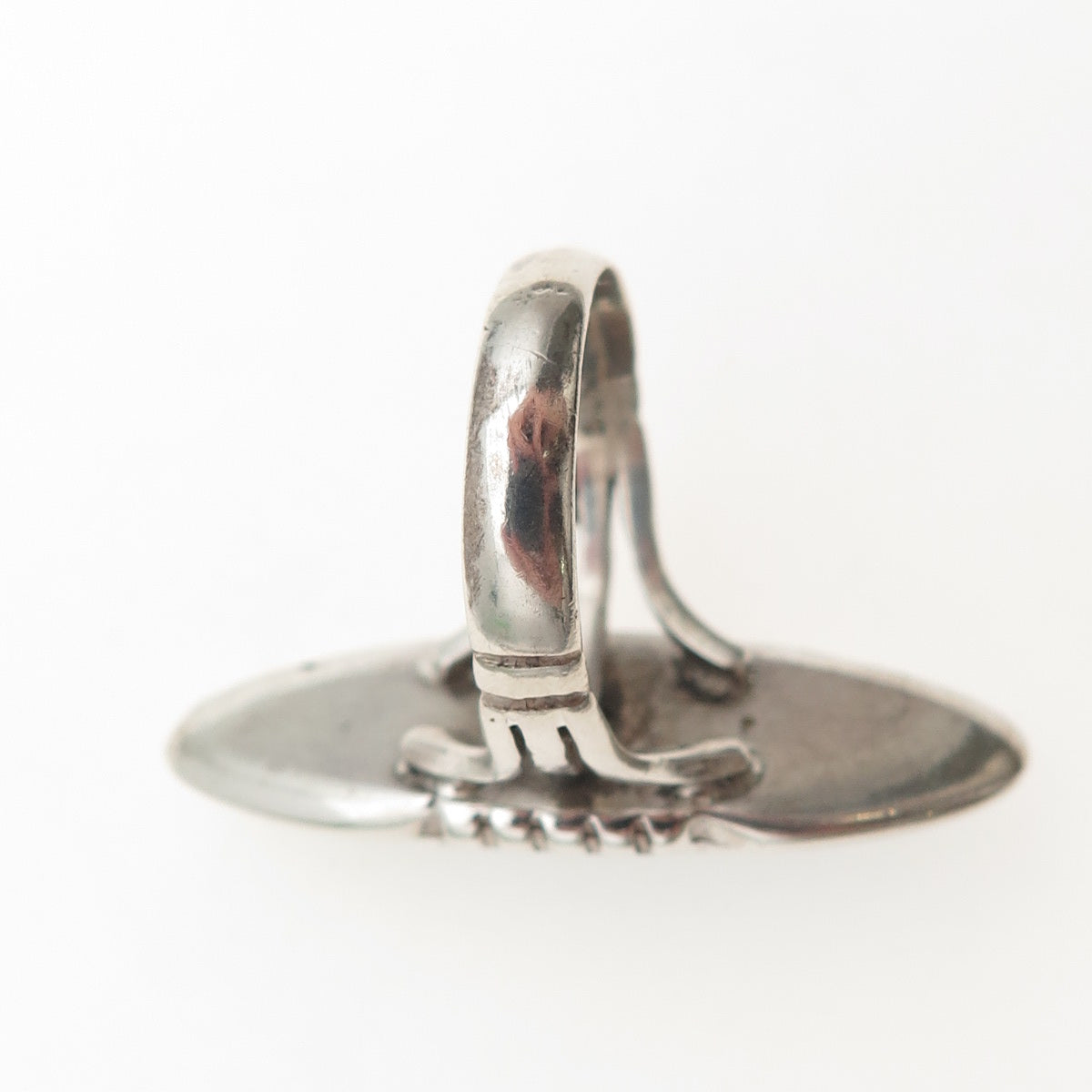 925 Sterling Silver Vintage Real Black Onyx Southwestern Oxidized Ring Size 7