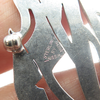 NISSIM HIZME 925 Sterling Silver Vintage Judaica Pin Brooch / Pendant