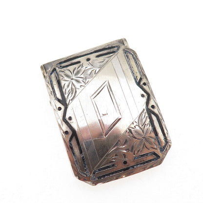 Hawk Co. 925 Sterling Silver Antique Art Deco Engraved Floral Belt Buckle