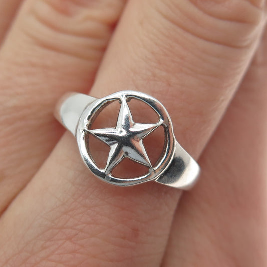 925 Sterling Silver Vintage Star Ring Size 7.5