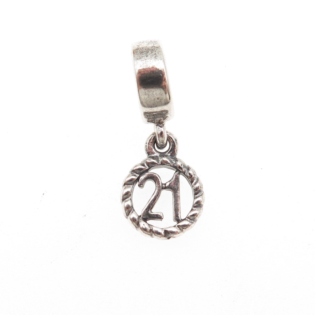 PANDORA 925 Sterling Silver 21st Birthday Dangle Charm
