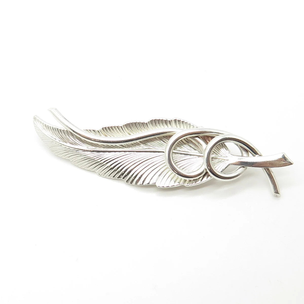 925 Sterling Silver Vintage BEAU Leaf Pin Brooch