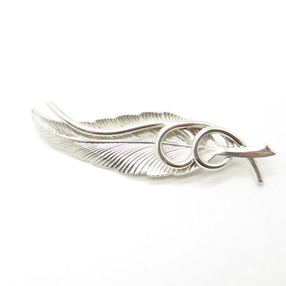 925 Sterling Silver Vintage BEAU Leaf Pin Brooch