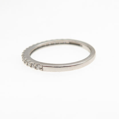 Seta 925 Sterling Silver Round-Cut C Z Half Eternity Stackable Band Ring Size 6