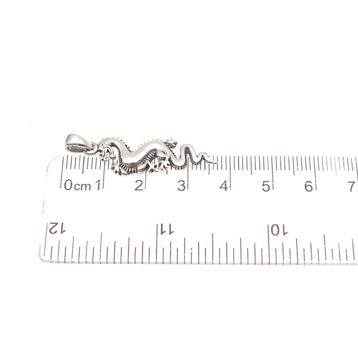 925 Sterling Silver Vintage Royal Dragon Oxidized Charm Pendant