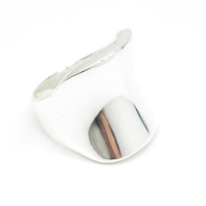 925 Sterling Silver Modernist Statement Ring Size 8.25