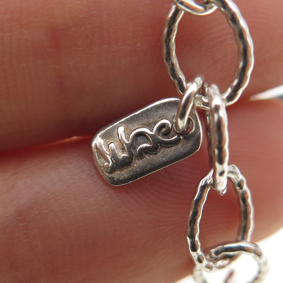 DIDAE 925 Sterling Silver Vintage Israel Real Pearl Floral Chain Necklace 16"