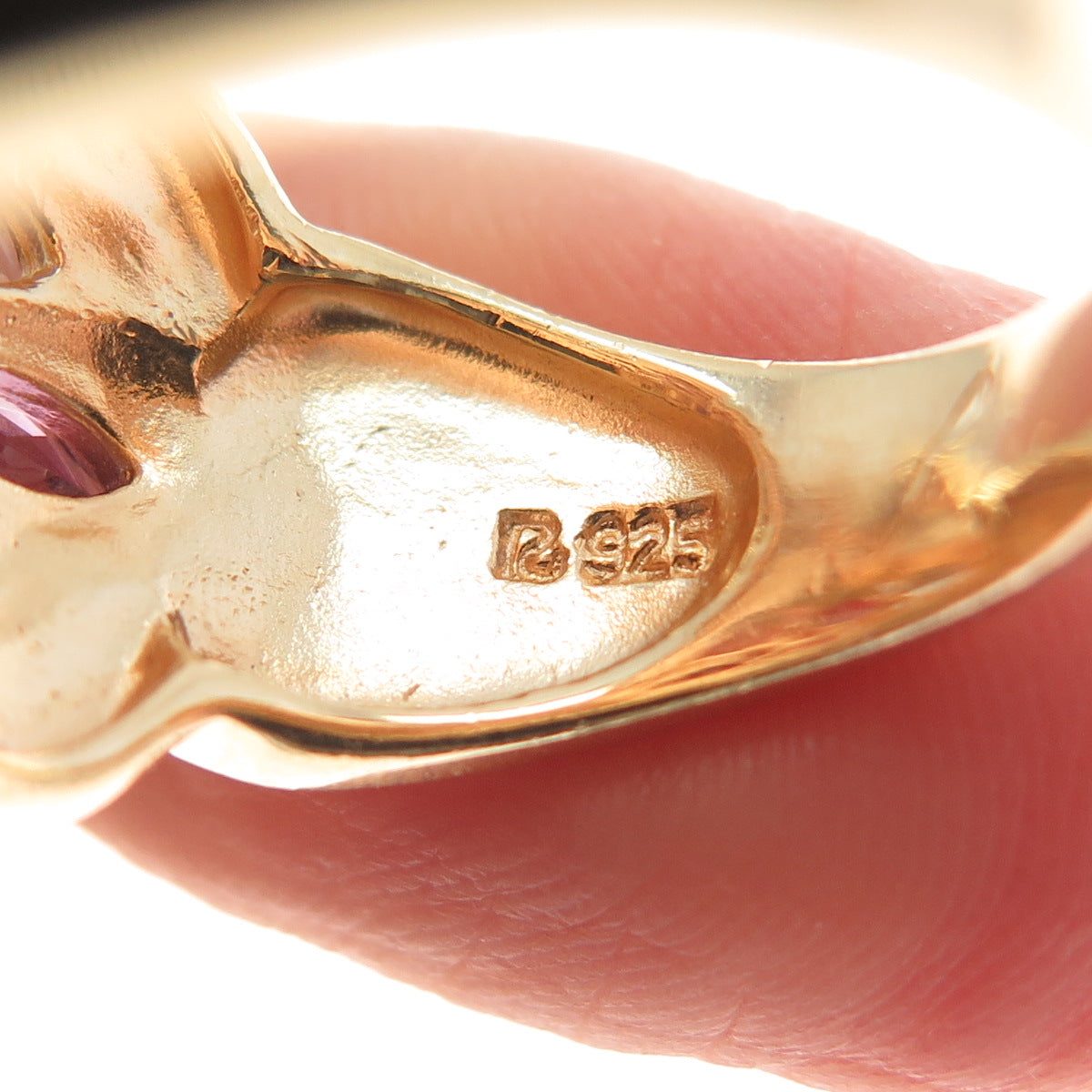 ROSS SIMONS Sterling Rose Gold Plated Diamond Accent & Multi-Gem Ring Size 7.25