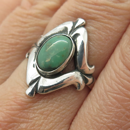 BELL TRADING POST Old Pawn Sterling Silver Vintage Royston Turquoise Ring Size 8