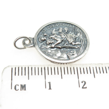 925 Sterling Silver Vintage Pope Joannes XXIII Pontifex Max. Religious Pendant